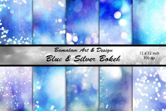 Blue Silver Bokeh Backgrounds: Elevate Your Designs with Winter Magic
