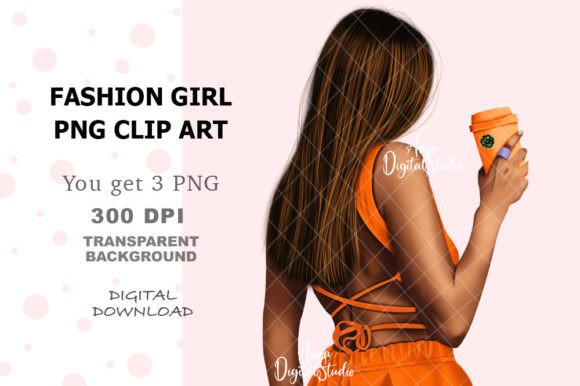 Elevating Creative Workflows with Fashion Girl Digital Clip Art PNG