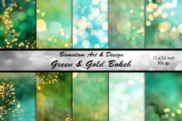 Green Gold Bokeh for Creative Projects