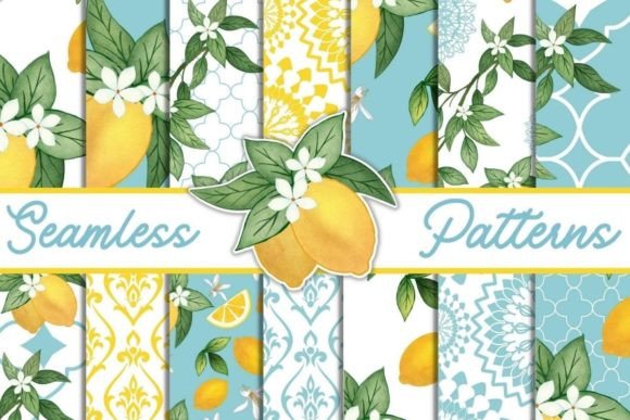 LEMONS TILES SEAMLESS SURFACE PATTERNS