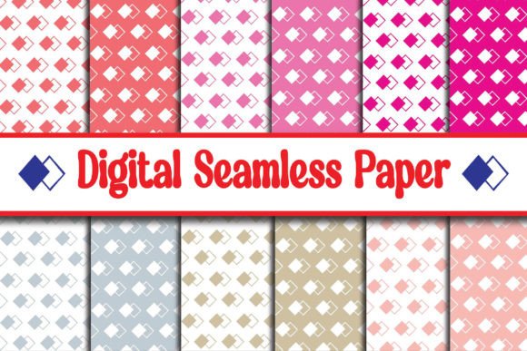 Square Pink Digital Papers Pattern Pack