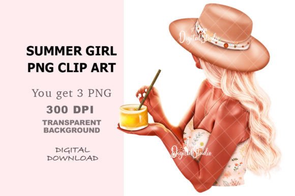 Summer Clipart, Fashion Illustration: A Vibrant Digital Asset