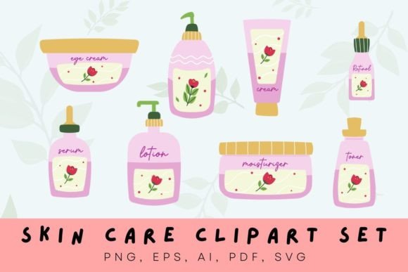 Transform Your Projects with the Skin Care Clipart Set