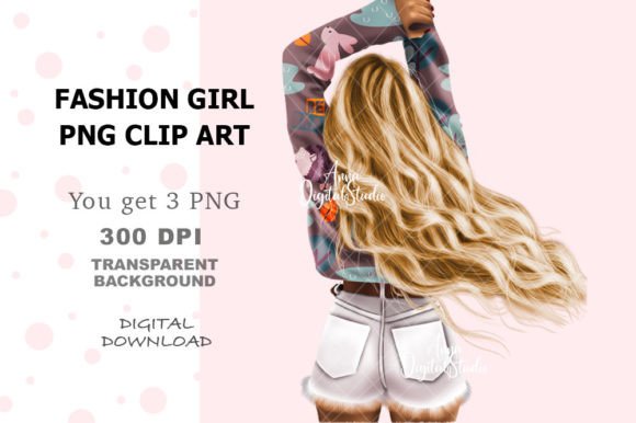 Unlocking Creative Potential with Fashion Girl Digital PNG Clip Art